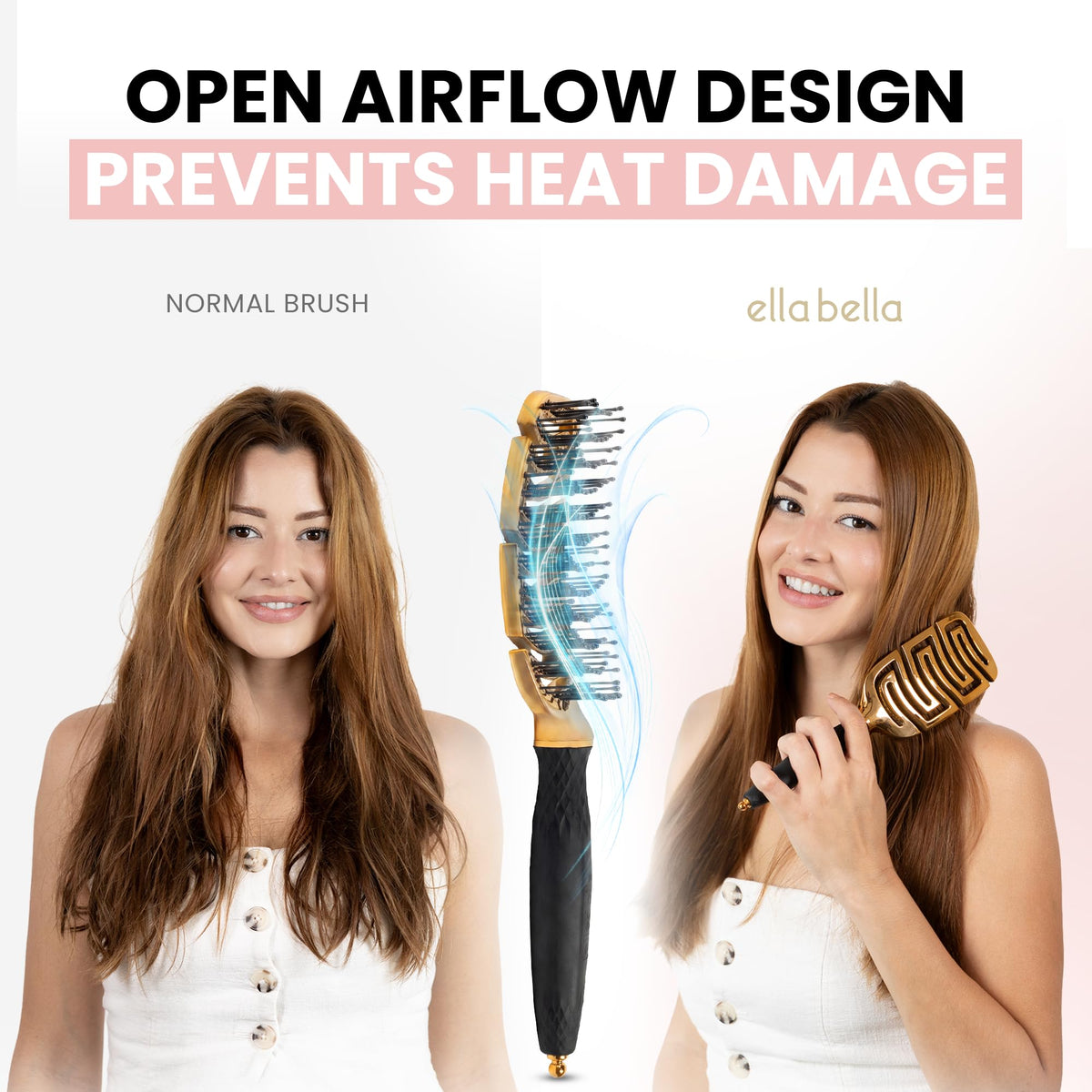 ELLA BELLA metallic gold handle and diamond grip for secure control