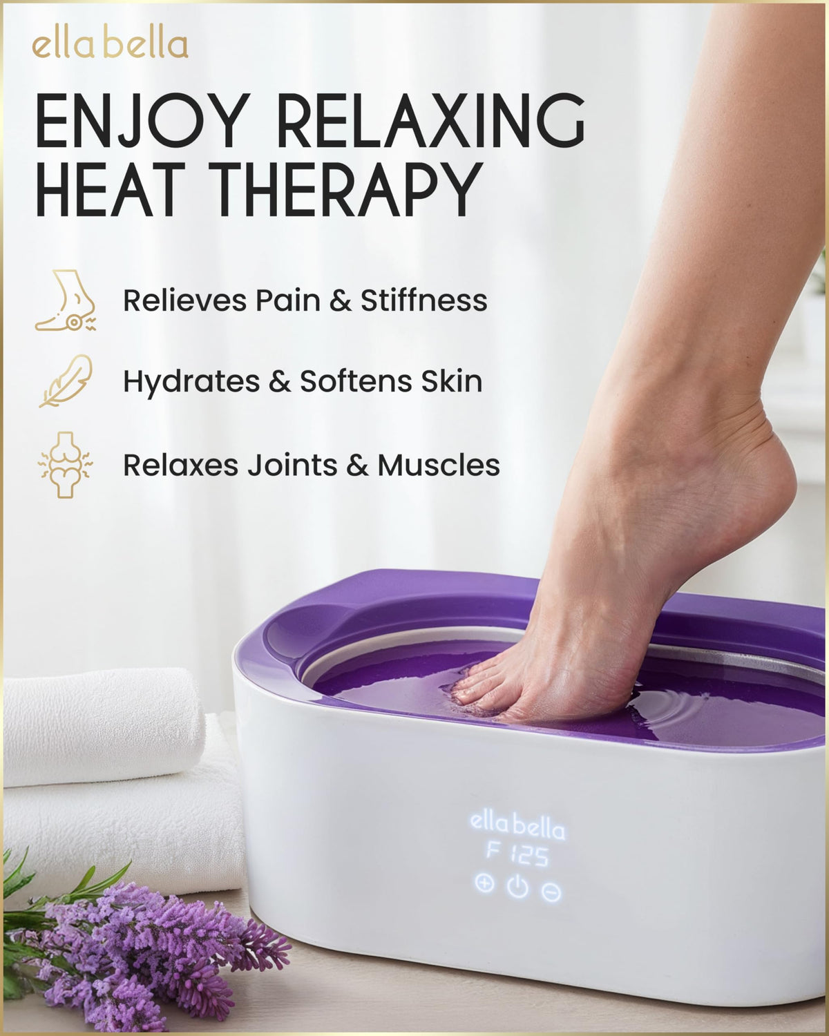 ELLA BELLA open basin with melted lavender wax ready for use