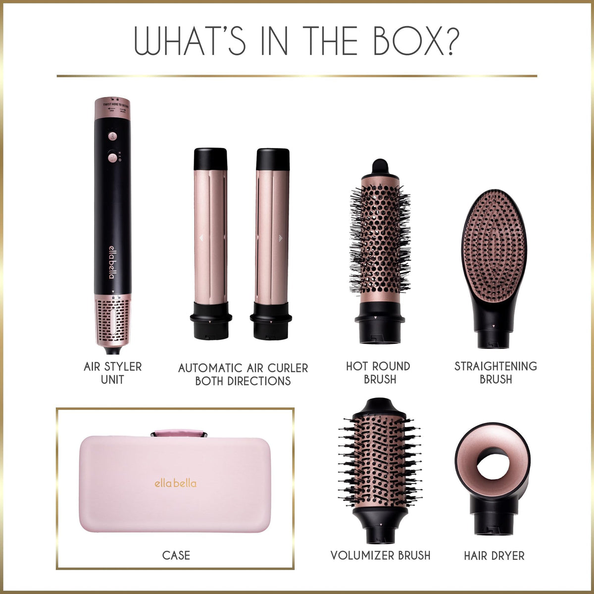 ELLA BELLA size comparison next to a hand showing compact travel-friendly dimensions benefit