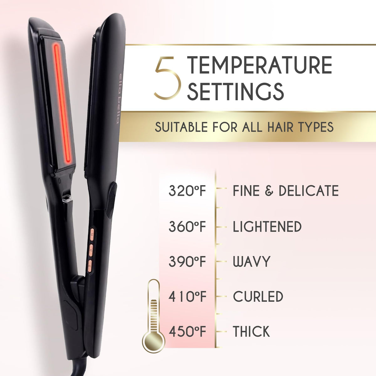 ELLA BELLA being used to straighten hair for faster salon-like results