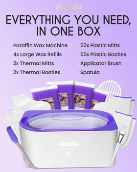 ELLA BELLA paraffin wax refill packs stacked for multiple treatments