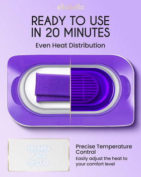ELLA BELLA close-up of smooth paraffin wax texture for even coverage