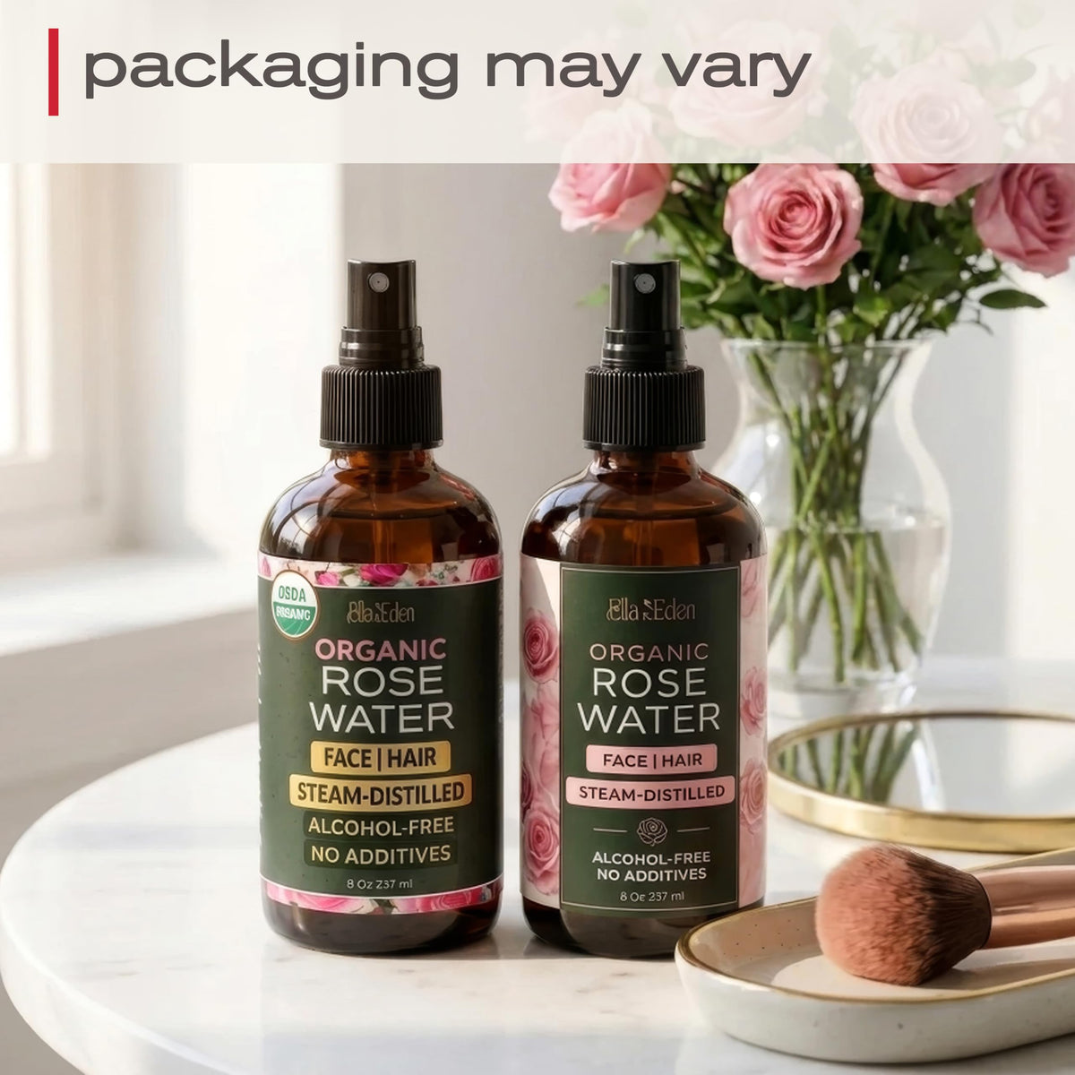 Ella & Eden misting hair to show revived shine and reduced frizz benefit
