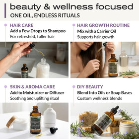 Ella & Eden 2 fl oz bottle beside everyday items showing accurate size and travel-friendly benefit