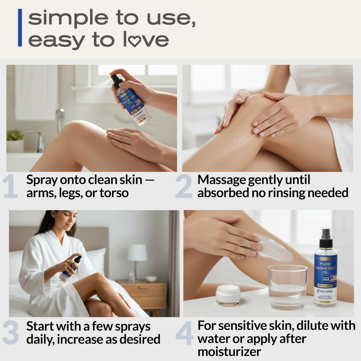 Ella & Eden spray applied to feet illustrating post-workout relief