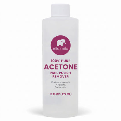 ella+mila front bottle showing brand and professional acetone strength