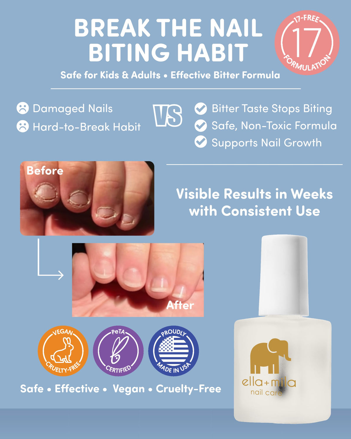ella+mila brush applying polish to nail, showcasing quick application benefit