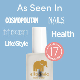 ella+mila on child applying polish with parent, conveying gentle family-safe benefit