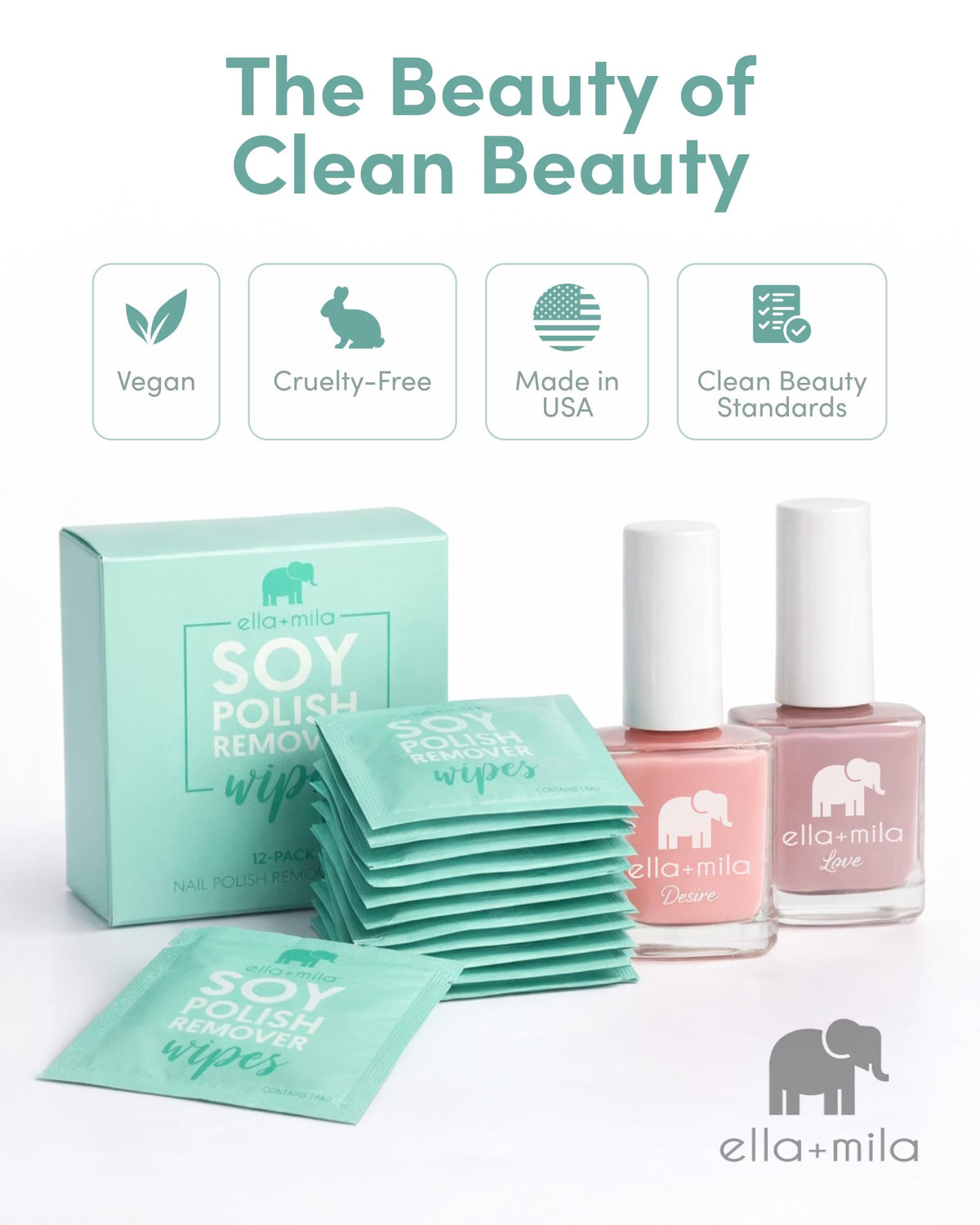ella+mila wipes inside a travel bag for on-the-go nail care