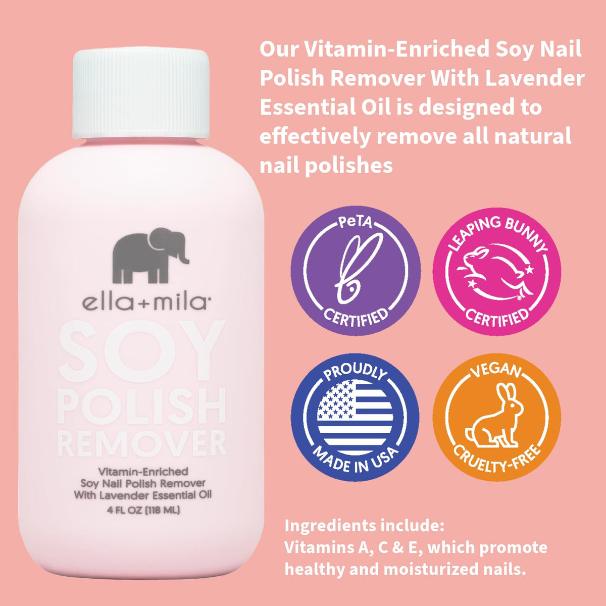 ella+mila wipe on cotton pad demonstrating easy polish removal