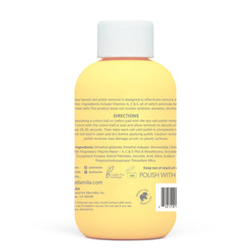 ella+mila close-up of ingredients label highlighting jojoba oil and vitamins A C E