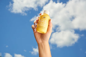 ella+mila jojoba seed and remover bottle emphasizing natural conditioning ingredient