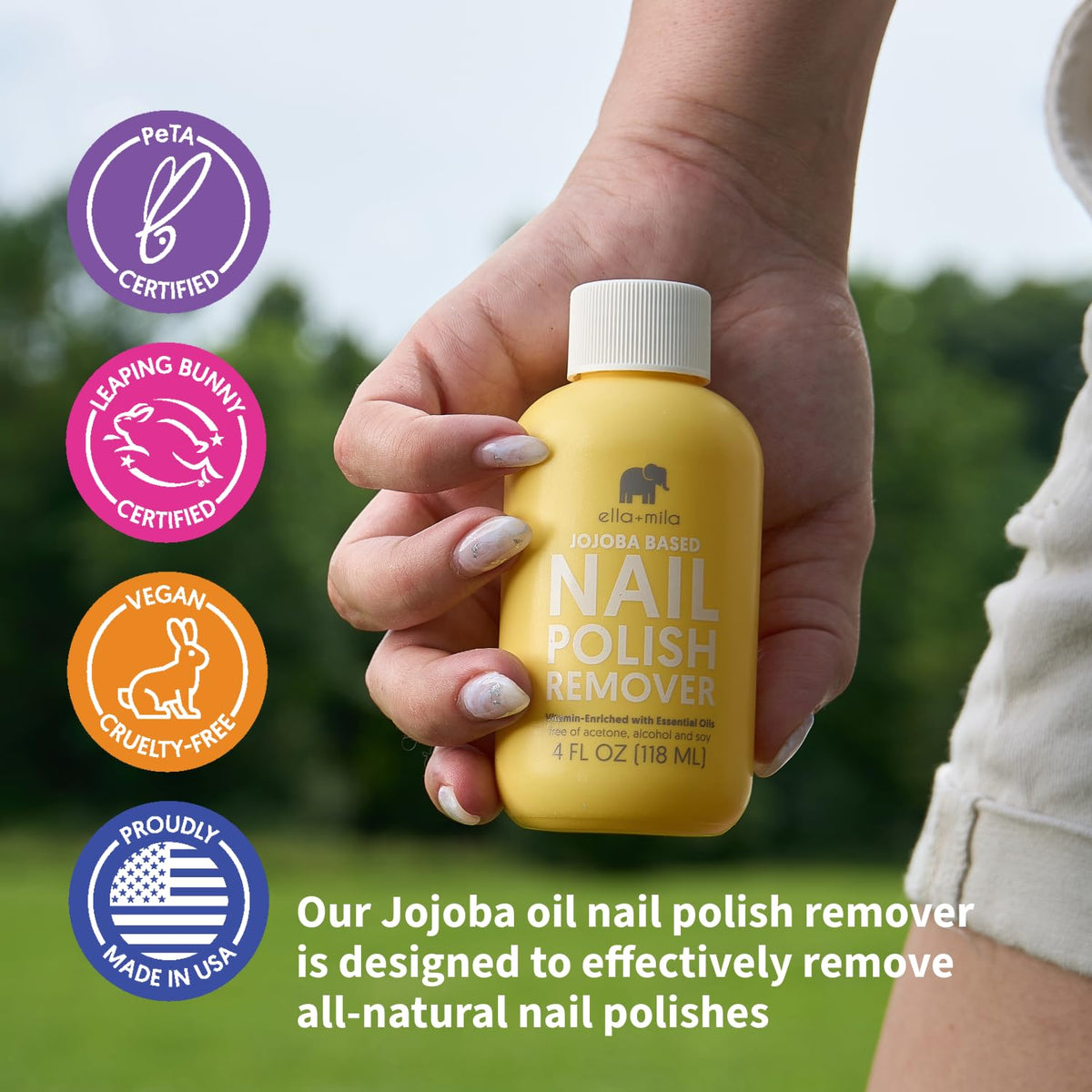 ella+mila oil-drop texture shot illustrating jojoba conditioning benefit