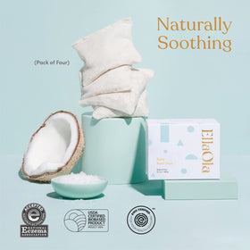 ELLAOLA dry ingredient mix flatlay showing oats, tea leaves and Dead Sea salt benefits