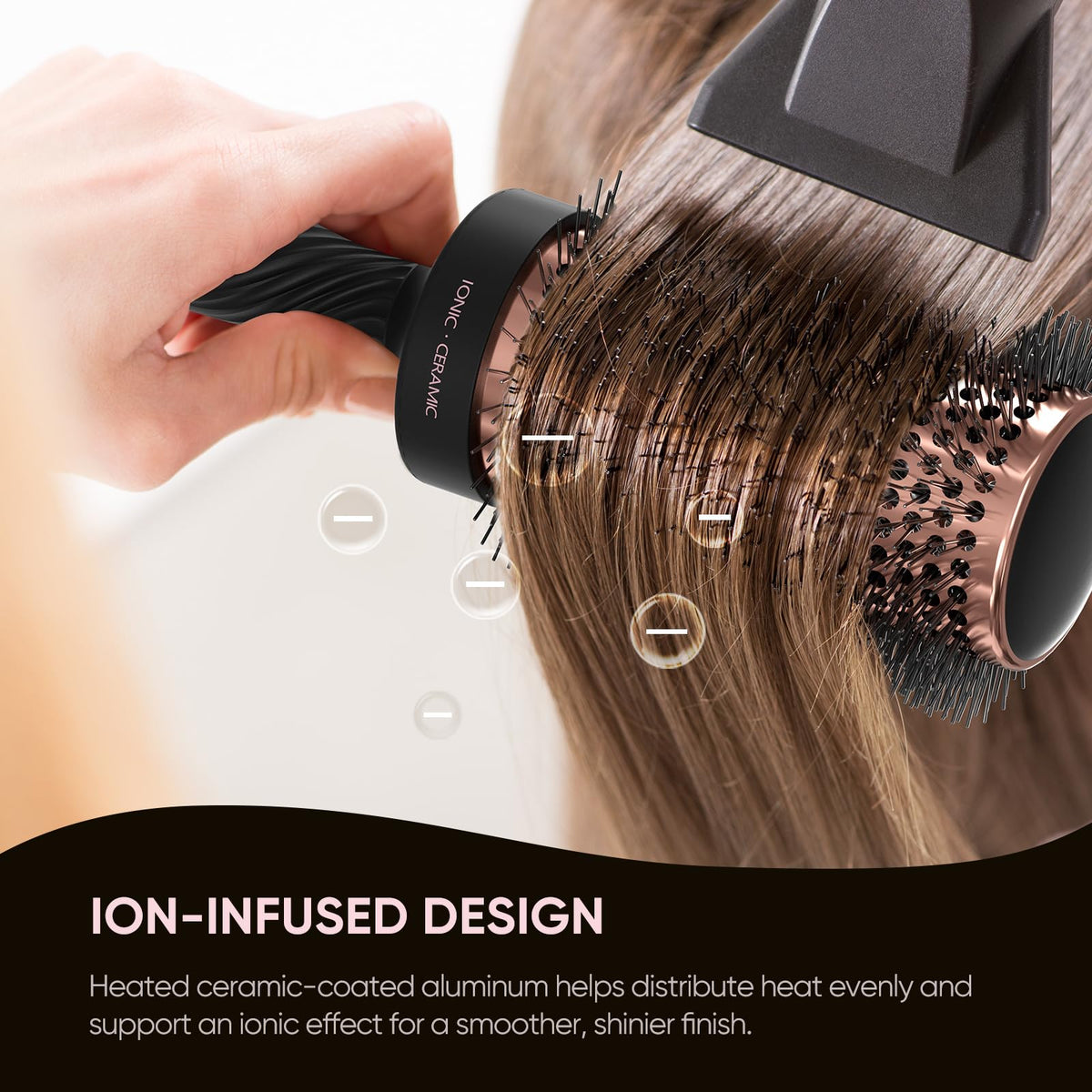 Ellen Evyse nylon bristles detail spreading natural oils for reduced frizz and shine
