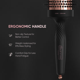 Ellen Evyse used during blow dry creating volume and smooth finish in a salon-like scene