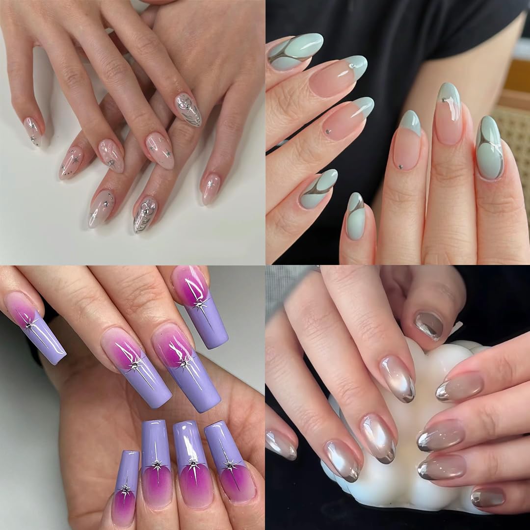 ELLEWIN tips in use with acrylic application for smooth professional finish