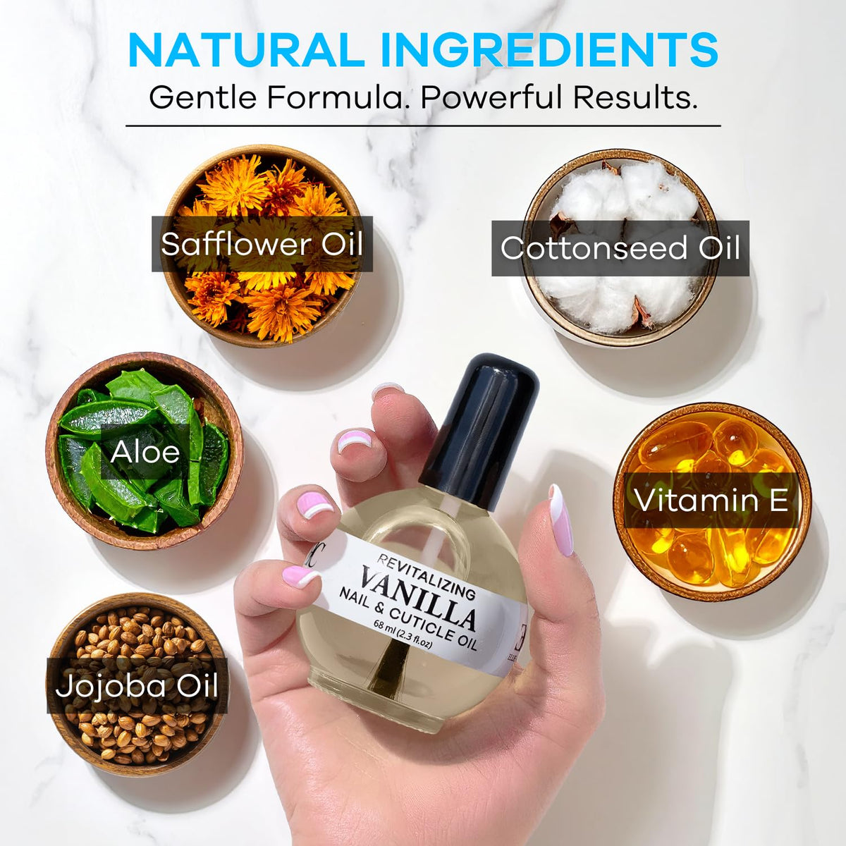 Ellie Chase bottle beside aloe leaf emphasizing natural hydration benefits