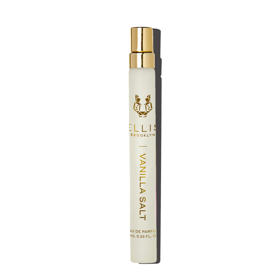 Ellis Brooklyn bottle front view showing compact travel-friendly design and elegant label