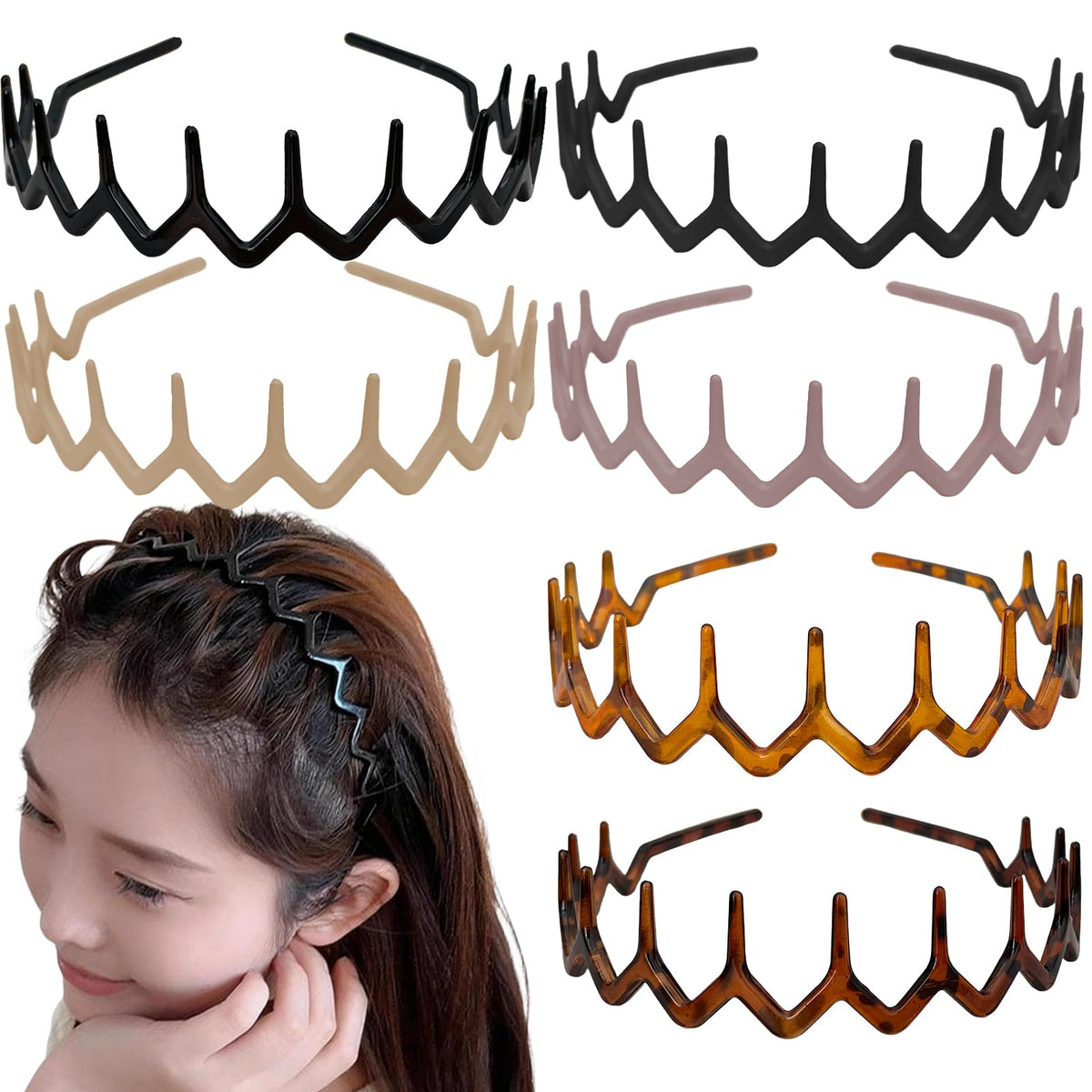 ELLOPH close-up of zig zag teeth gripping hair for secure non-slip hold