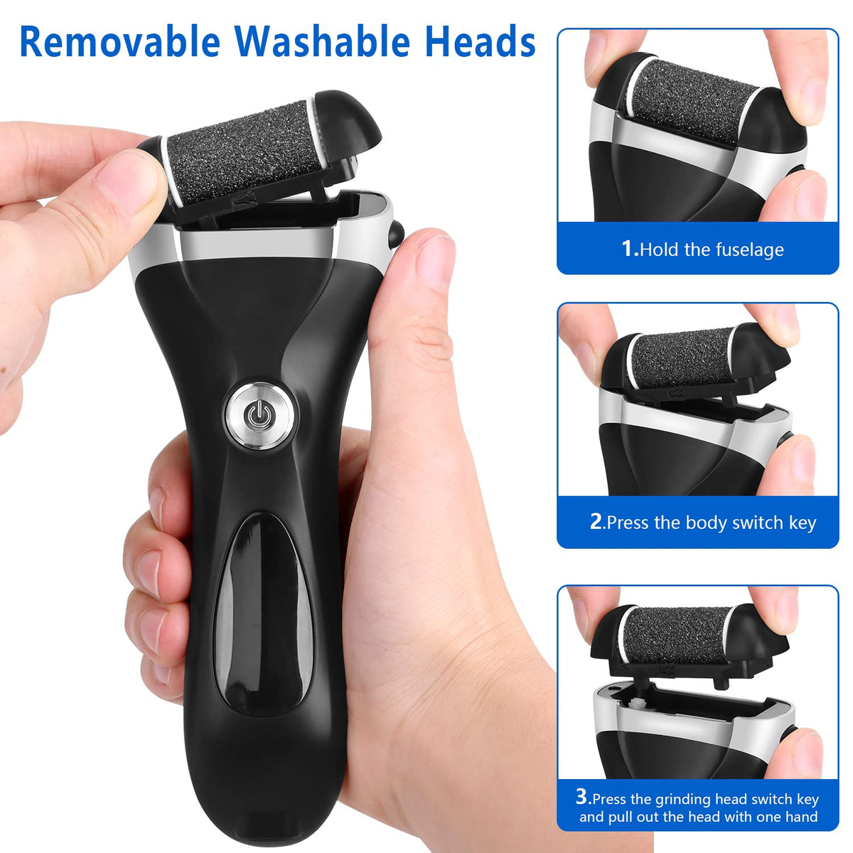 Elmchee device rinsed under faucet illustrating IPX7 waterproof cleaning convenience