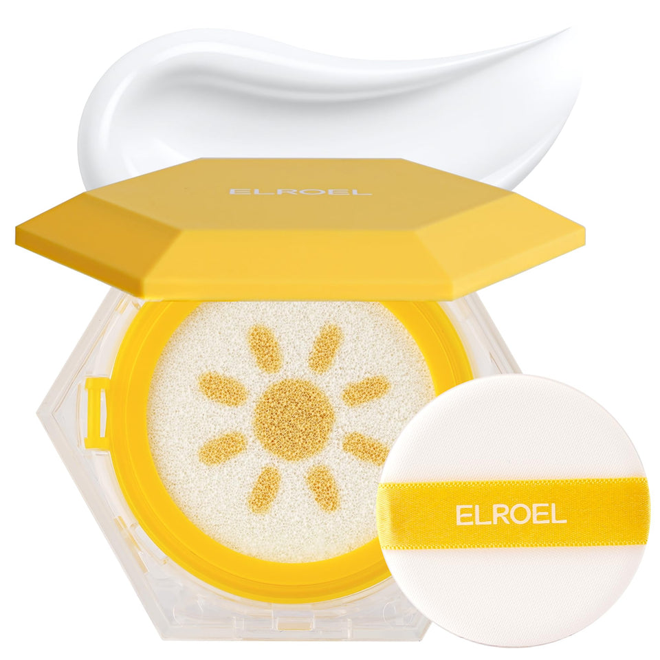ELROEL front packaging showing compact cushion SPF benefit