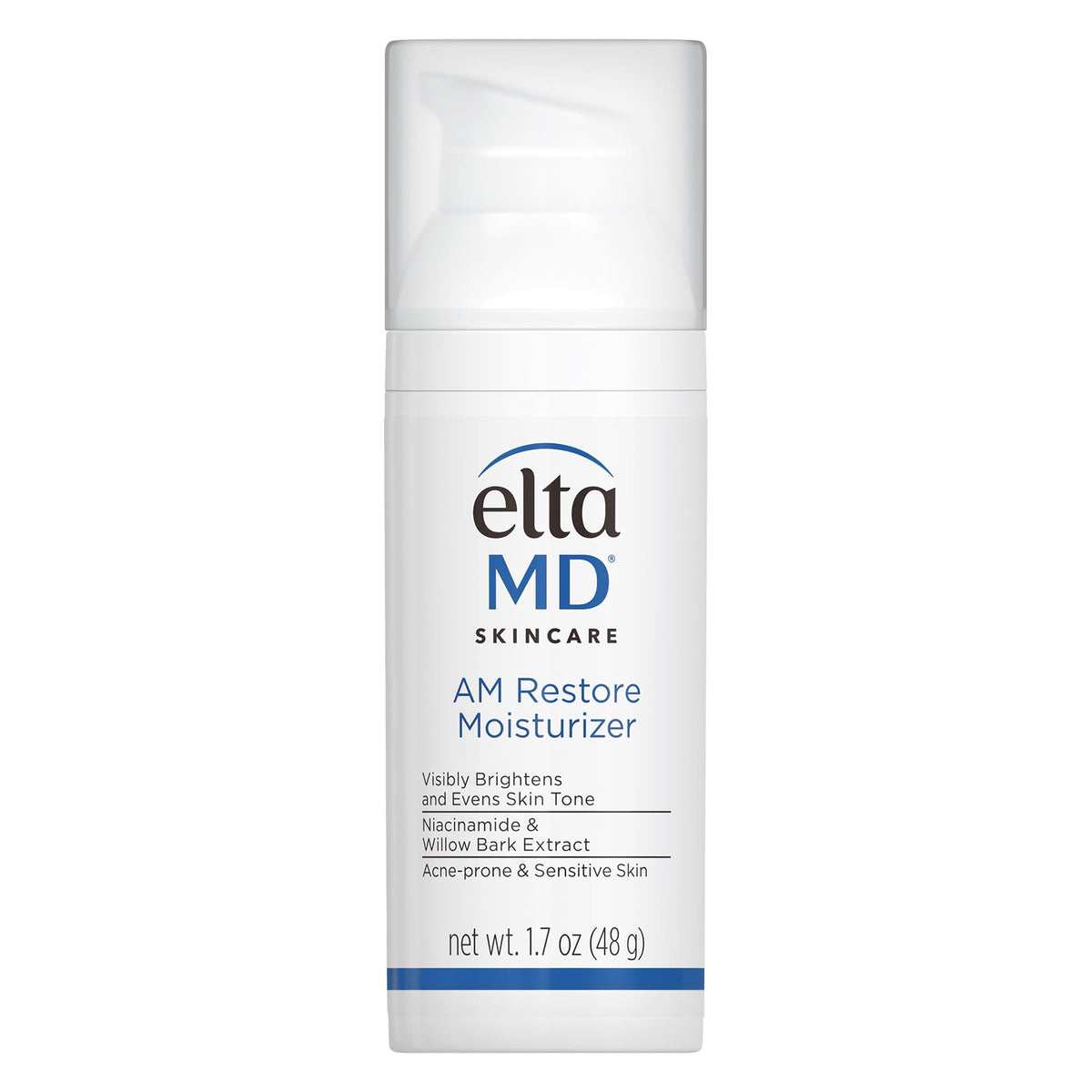 EltaMD front pump bottle showing clean packaging and travel size benefit