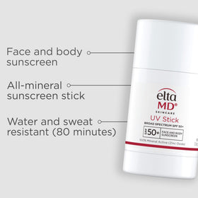 EltaMD sunscreen application on cheek illustrating quick blend in