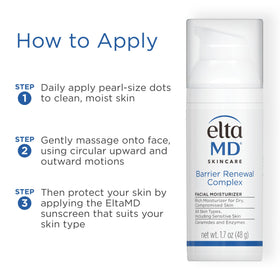 EltaMD application on cheek illustrating calming hydration and reduced redness