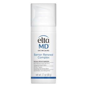 EltaMD front pump bottle showing product packaging and easy dispensing benefit