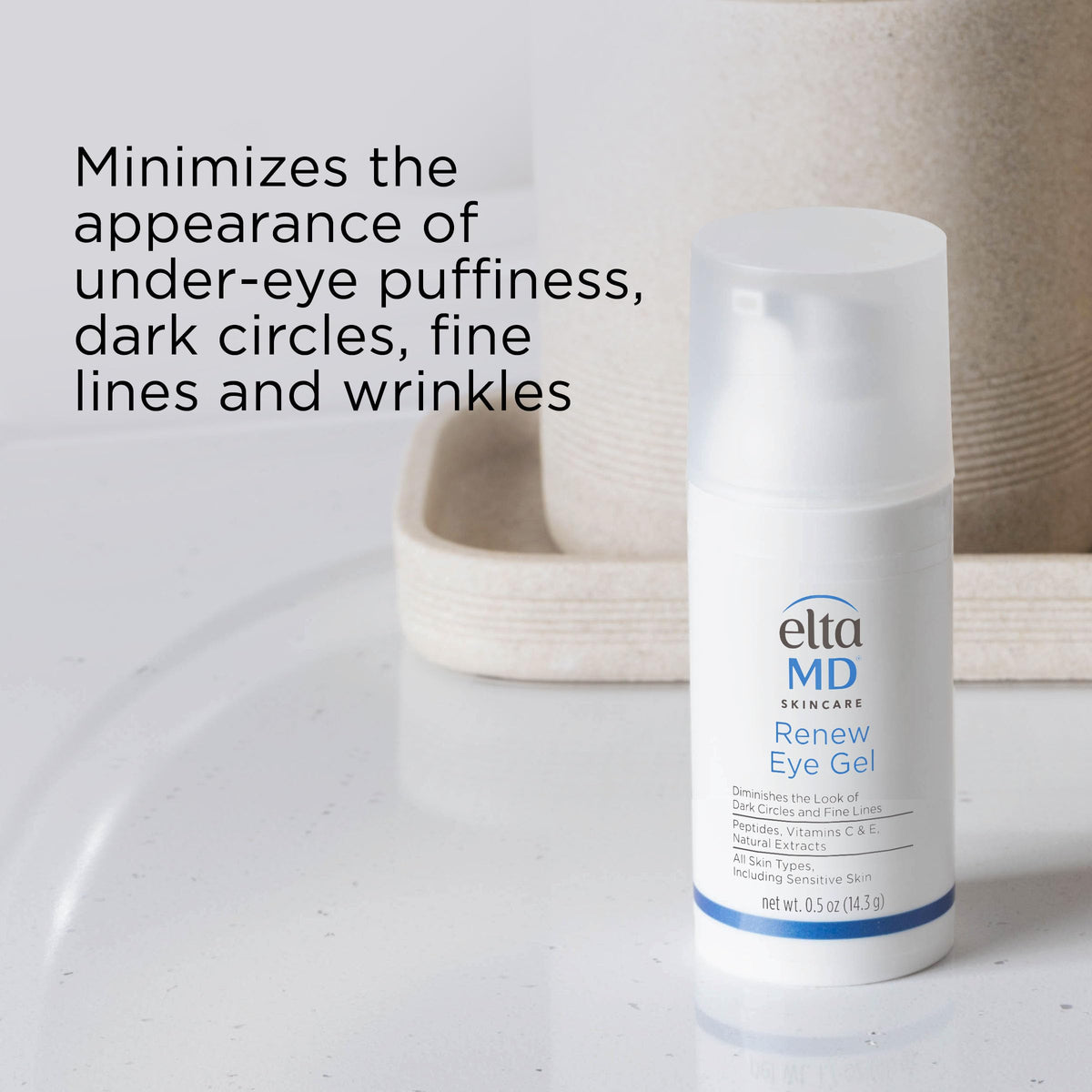 EltaMD bottle label showing ingredients, clarity on active peptides and acids