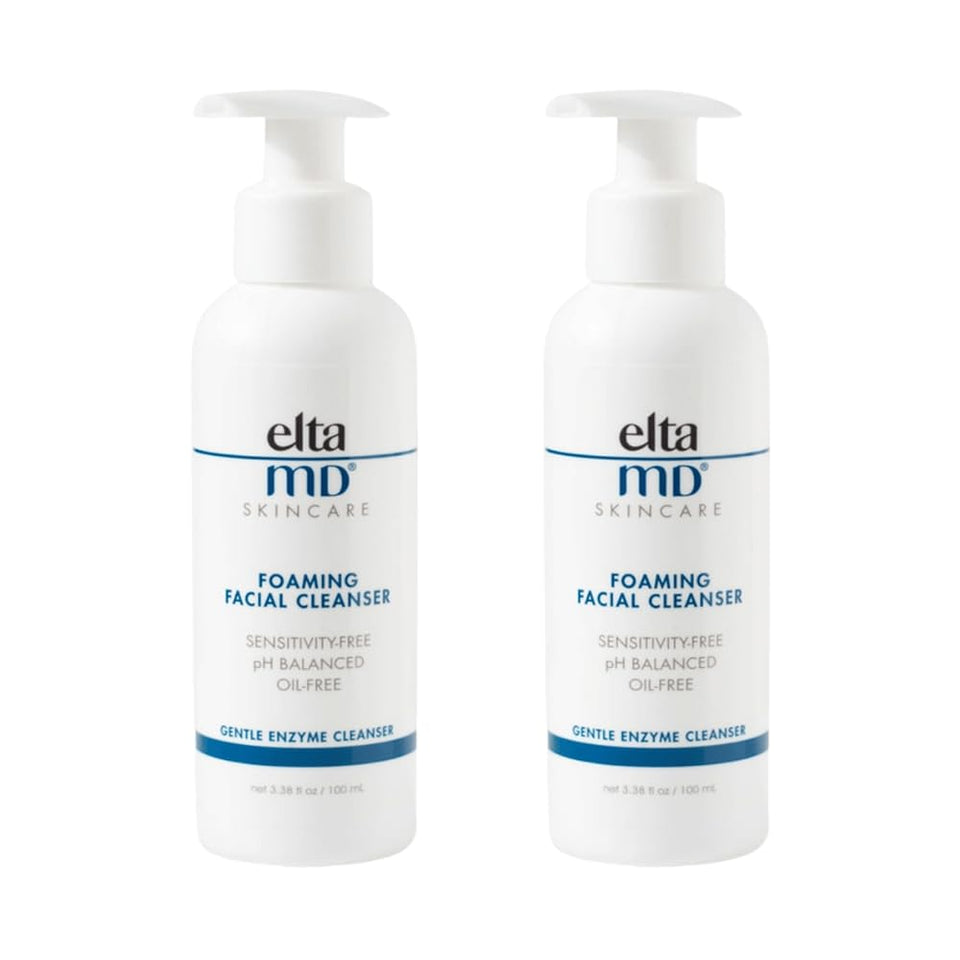 EltaMD pump bottle front view showing label and gentle daily cleansing benefit
