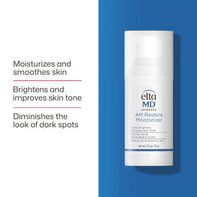 Label close-up on EltaMD showing niacinamide and hyaluronic acid ingredients for barrier support