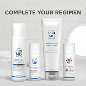 EltaMD on bathroom shelf conveying daily routine convenience and care