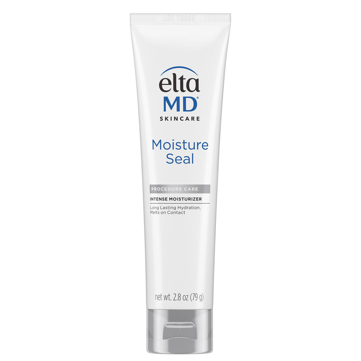 EltaMD tube front view showing product and travel-friendly size benefit