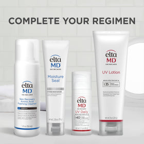 EltaMD ingredient and claims label detail showing preservative-free benefit