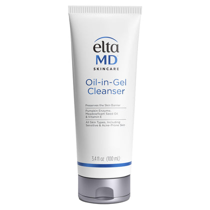 EltaMD front tube view showing product packaging and clear labeling benefit