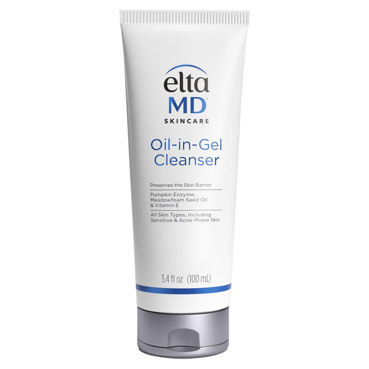 EltaMD front tube view showing product packaging and clear labeling benefit