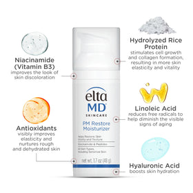 EltaMD applied after serum in evening routine demonstrating layered protection