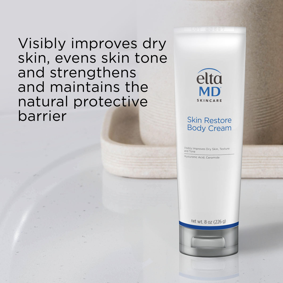EltaMD application on hand demonstrating quick absorption and smooth feel