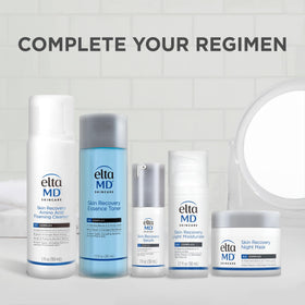 EltaMD serum on bathroom vanity in lifestyle context demonstrating everyday routine benefit