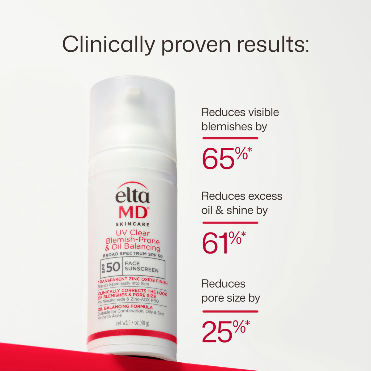 EltaMD tube held in hand for size and scale, convenient daily use