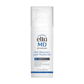 EltaMD pump bottle front view showing lightweight moisturizer and benefits