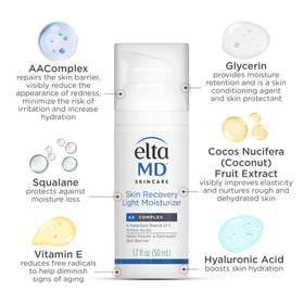 EltaMD moisturizer layered under makeup illustrating compatibility and finish