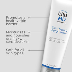 EltaMD back label details with directions and ingredient clarity benefit