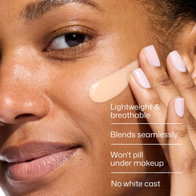 EltaMD close-up of creamy, lightweight texture demonstrating quick absorption and non-greasy finish