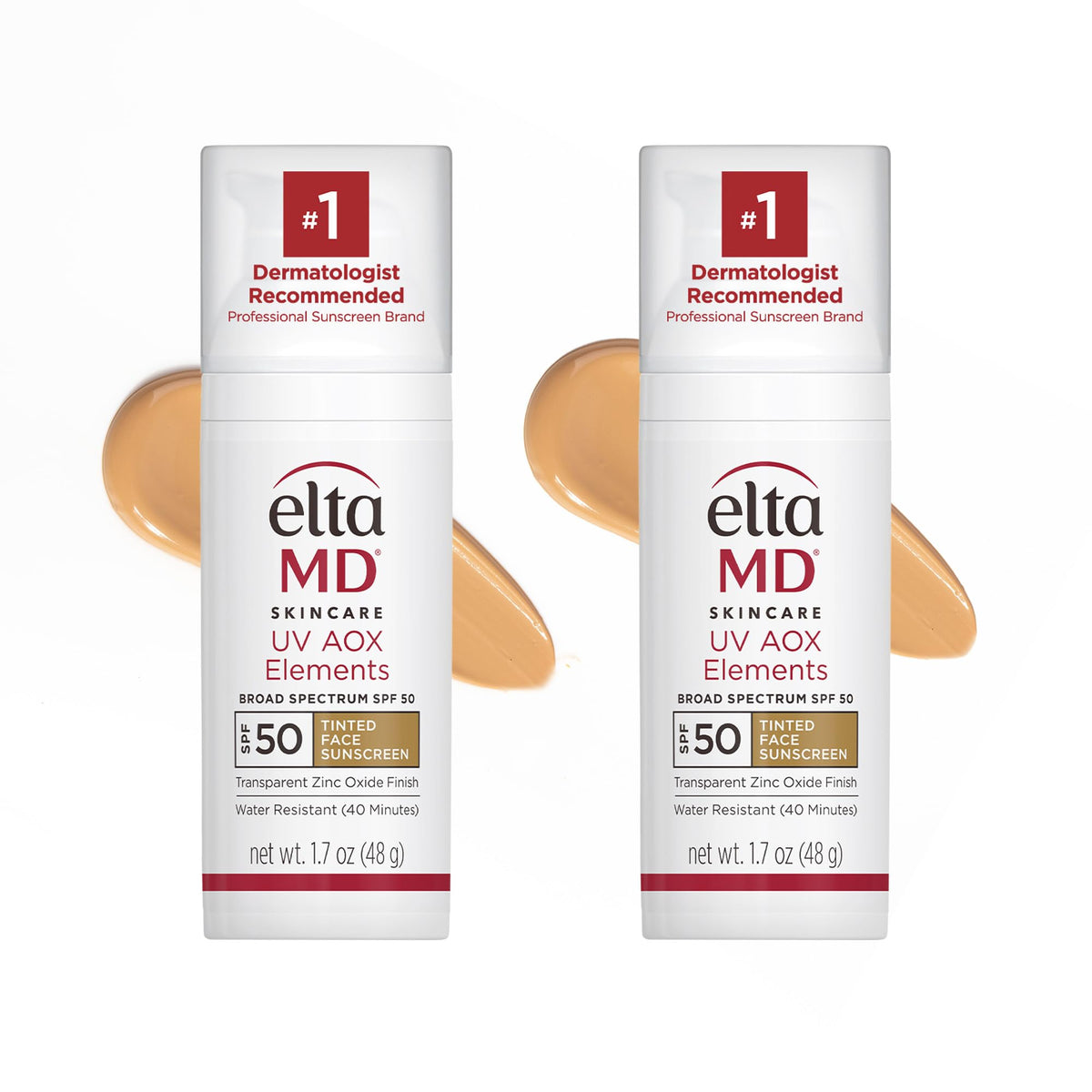 EltaMD front packaging showing SPF 50 and tint benefits