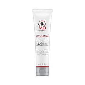 EltaMD front tube view showing SPF 50+ protection and travel size benefit
