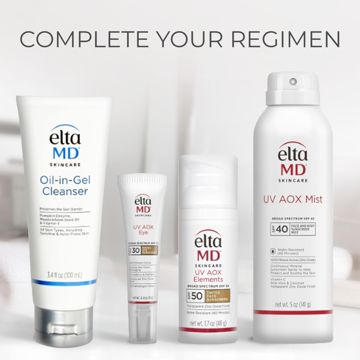 EltaMD applied during hiking for water-resistant SPF protection while active