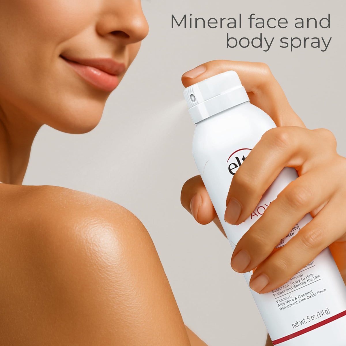 EltaMD rubbed-in mist visibly clear after application for no white cast